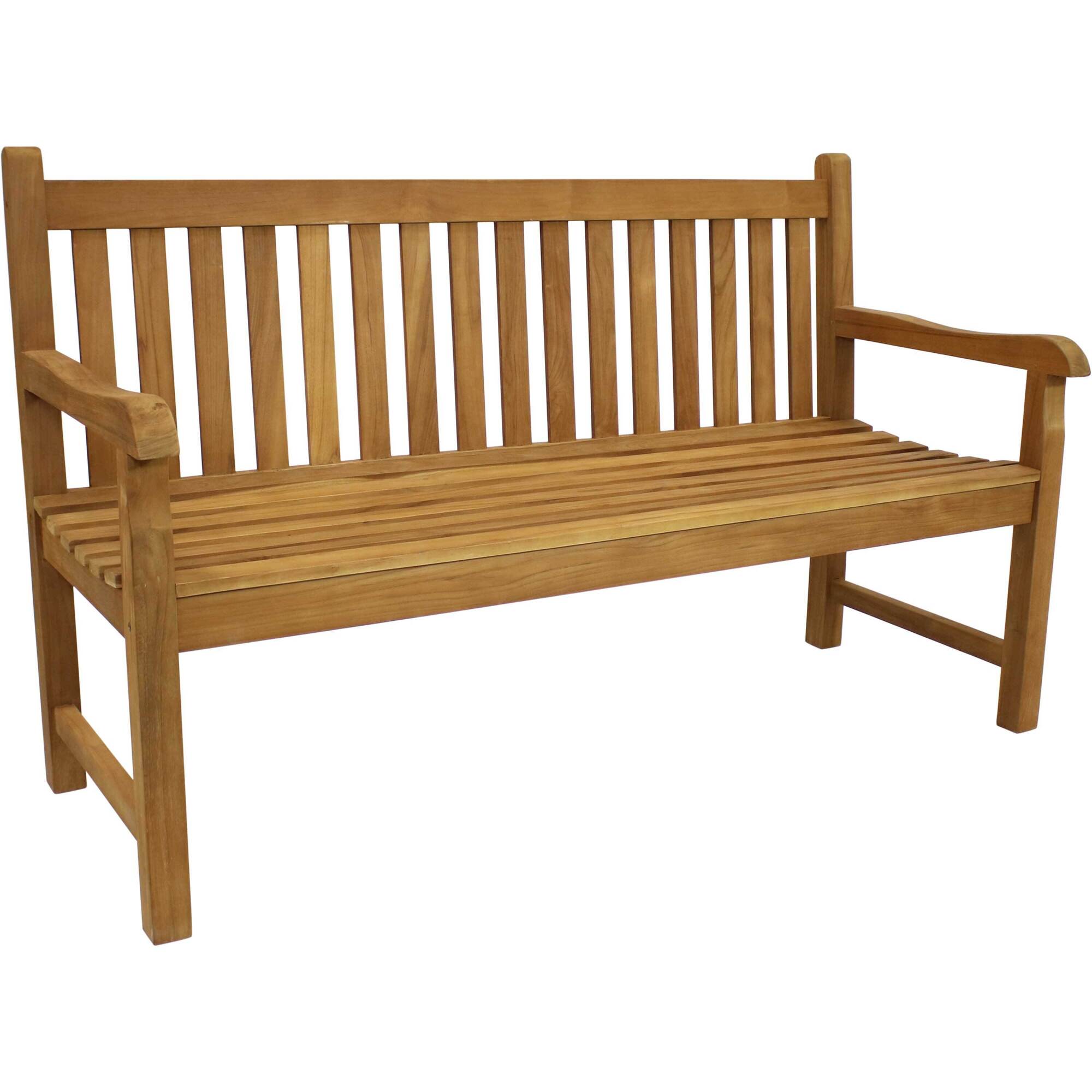 Sunnydaze Decor Teak Garden Bench - 59in. Width, 2-Person, Light Brown, Weather-Resistant, Model# JVA-346